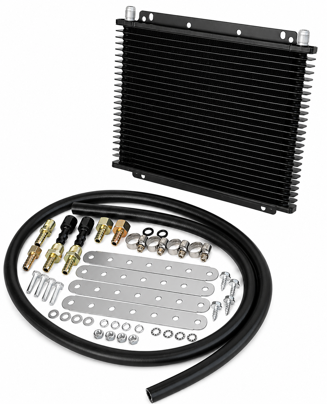 SS Compact Plate and Fin Transmission Cooler Kit, 23 Row